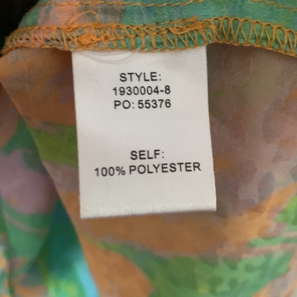 Women’s Current Air Margot Top Blouse Fluttering Sleeve Multicolored V-Neck Sz S - Picture 3 of 8
